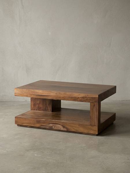 Couchtisch VOLENDAM mit Ablagefläche Braun - Sheesham - 90 x 40 x 60 cm