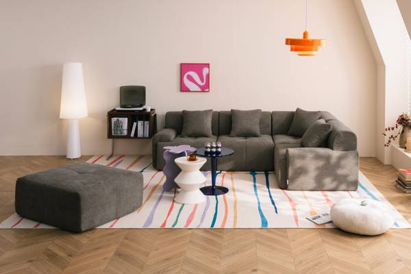 Ecksofa sofaMOUS mit Ottomane Kaffeebraun