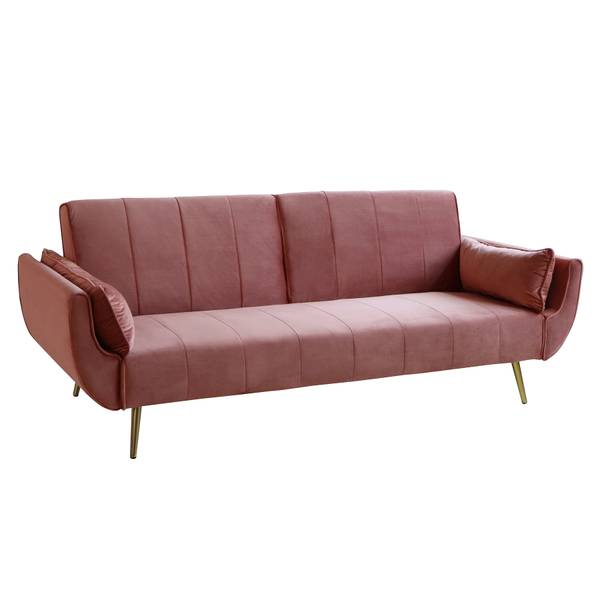 Schlafsofa DIVANI Gold - Hellrosa - Textil - Holzart/Dekor