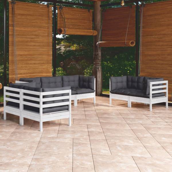 Salon de jardin  3012420 (lot de 7) Blanc - Polyester - Pin - 64 x 63 x 64 cm