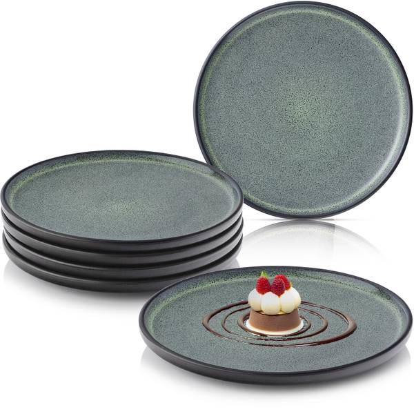 Dessertteller Set Malmö - 6 teilig Grün - Stein - 21 x 2 x 21 cm