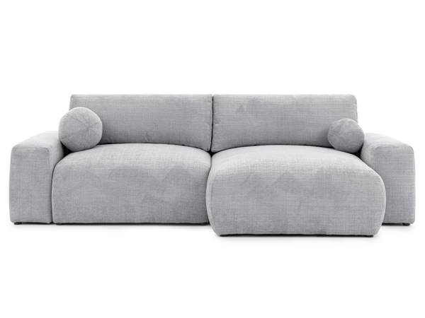 Hoekbank Puffy lichtgrijs - hoek vooraanzicht rechts - chenille