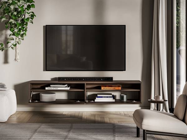 Meuble TV Heggers Marron foncé - Imitation chêne foncé