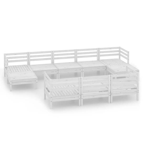 Garten-Lounge-Set 3010626 (10-teilig) Weiß - Kiefer - 64 x 29 x 64 cm
