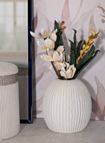 Vase Icicle Beige - Résine - 37 x 38 x 37 cm