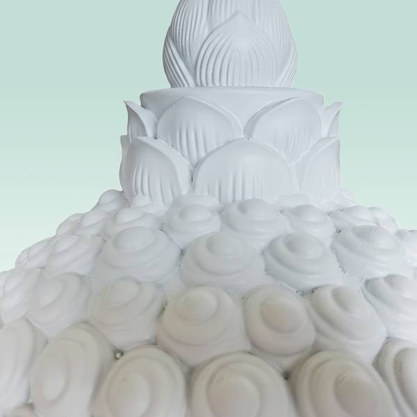 Buddha-Kopf 60 cm Weiß - Polyresin - 37 x 67 x 37 cm