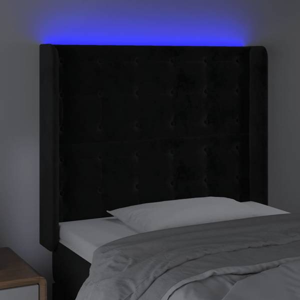 LED Kopfteil 3016102 Schwarz - 93 x 128 cm