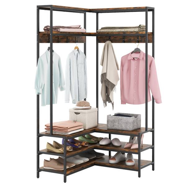 Eck-Garderobenständer TG32777ORDE Braun - Holzwerkstoff - 90 x 178 x 90 cm