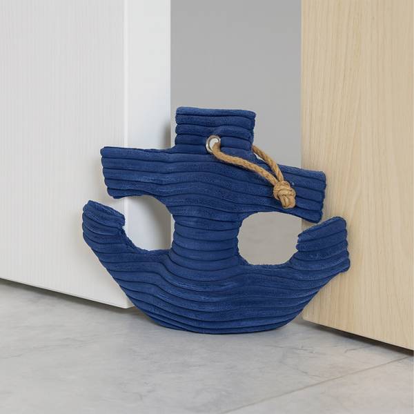 Deurstopper anker blauw - bruin - katoen - 42 x 38 x 28 cm