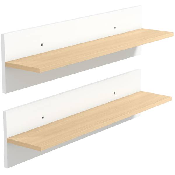 Wandregal 83C-163V90WT 2-er Set Weiß - Holzwerkstoff - 17 x 20 x 80 cm