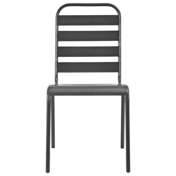 Chaise d'extérieur 44257 (lot de 2) Gris - Acier - 42 x 84 x 63 cm