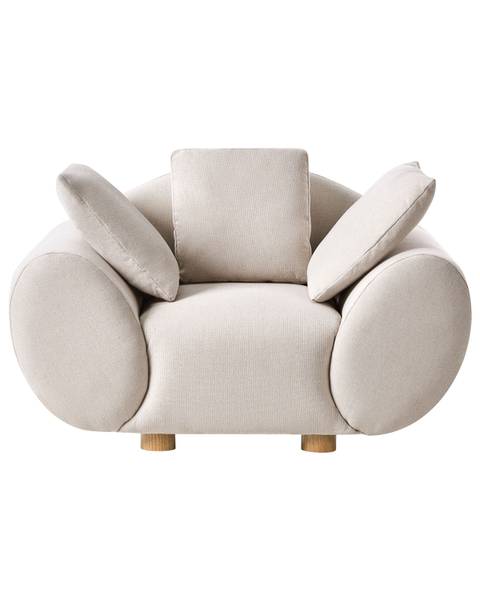 Sitzgruppe RINGEL 3-tlg Beige - Braun - Textil - 87 x 75 x 87 cm