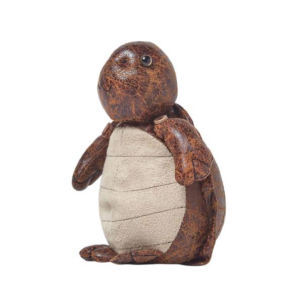Türstopper im Schildkröten Kunstleder Braun - Mischgewebe - 12 x 18 x 10 cm