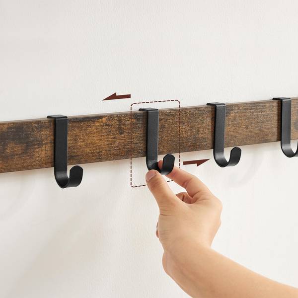 Portemanteau mural avec étagère Marron - Bois manufacturé - 30 x 42 x 65 cm