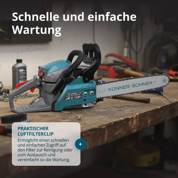 Benzin-Kettensäge KS CS20G-16 Blau - Kunststoff - 26 x 30 x 43 cm