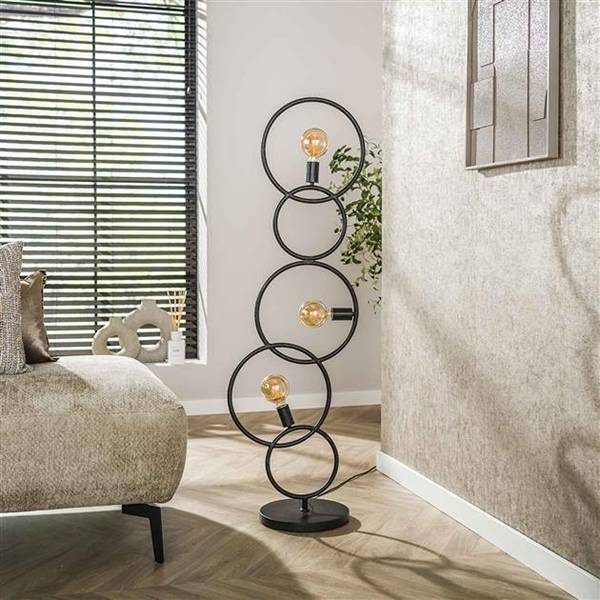 Stehleuchte LOOP Schwarz - Metall - 44 x 140 x 30 cm