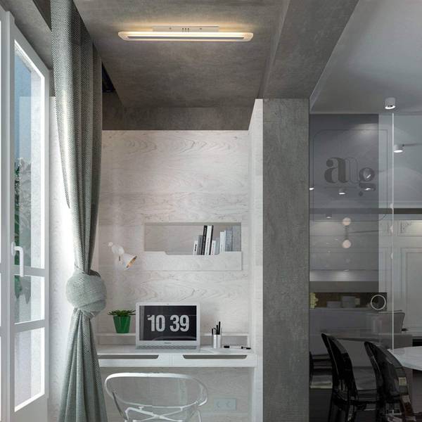 LED Plafondlamp qGgdN wit - kunststof - 15 x 5 x 60 cm