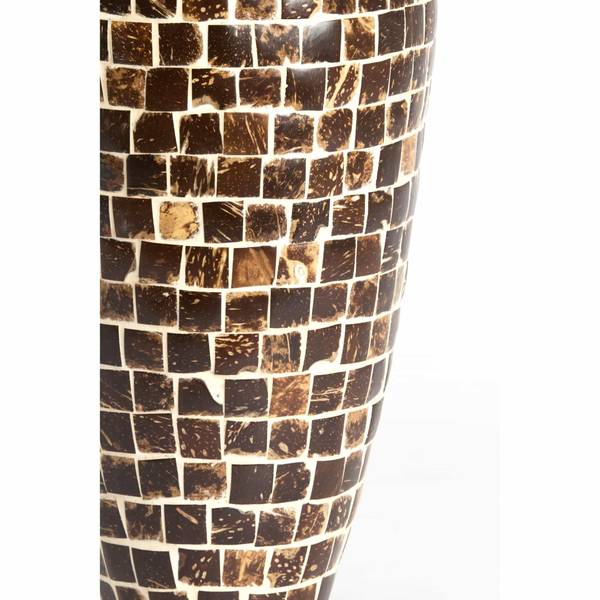 Vase Tudela Braun - Bambus - Holzwerkstoff - 17 x 40 x 17 cm