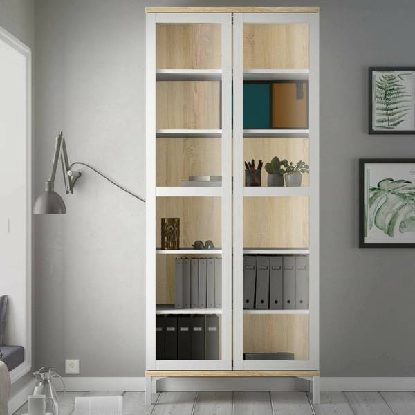 Vitrine Lisanne Weiß - Holzwerkstoff - 36 x 203 x 89 cm