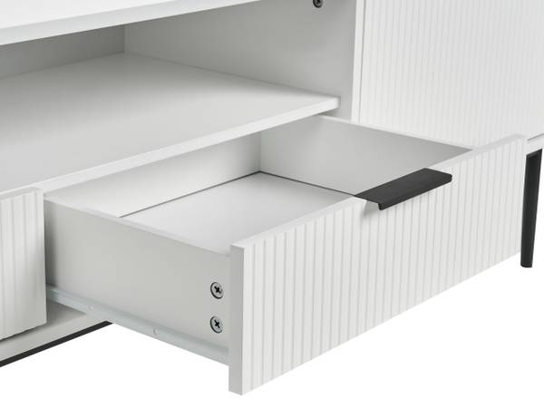 TV-Möbel LEDUC Schwarz - Weiß - Holzwerkstoff - 200 x 52 x 40 cm