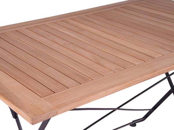 Klappbarer Gartentisch Toscana Braun - Akazie - Stahl - 70 x 75 x 120 cm