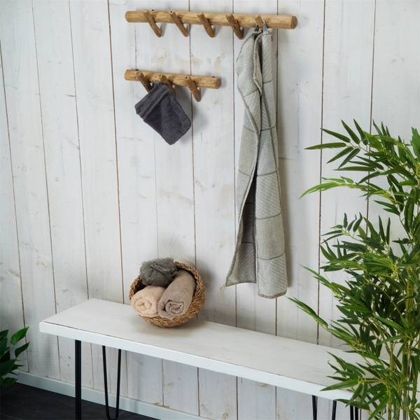 Wandgarderobe Kyra 35 Braun - Teakholz - 35 x 12 x 5 cm