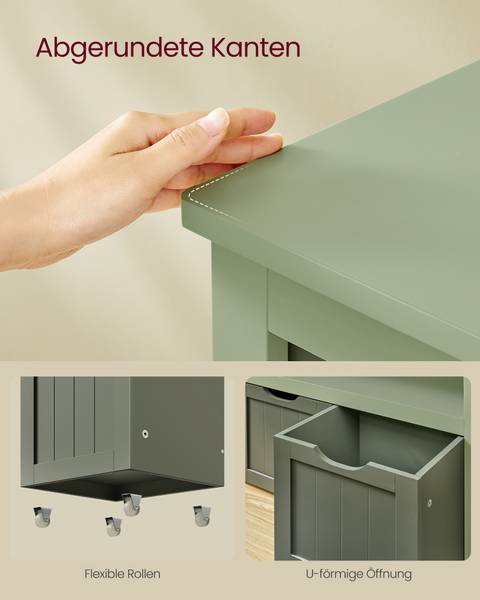 Schuhbänke Helen Grün - Holzwerkstoff - 29 x 60 x 102 cm