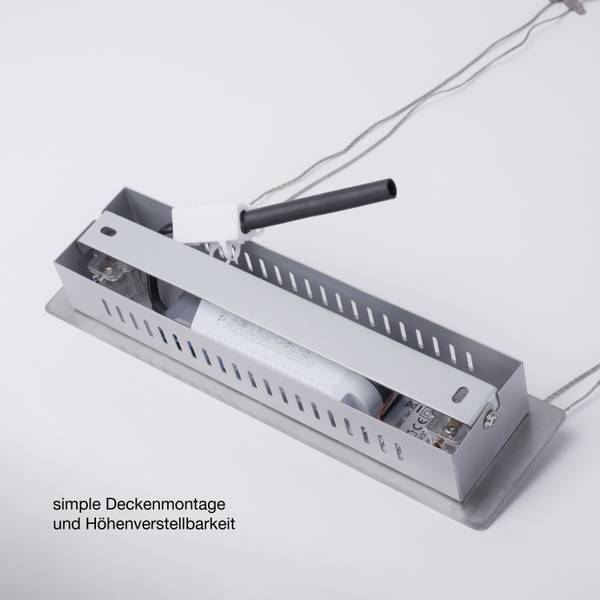 LED Pendellampe LINEAR 100cm Silber - Metall - 12 x 160 x 100 cm