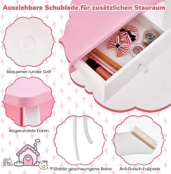 Kinder kaptafel TK32525ITNL wit - plaatmateriaal op houtbasis - 42 x 100 x 68 cm