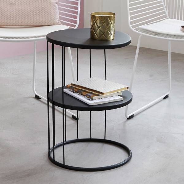 Couchtisch 10-1632 Schwarz - Metall - 36 x 52 x 36 cm