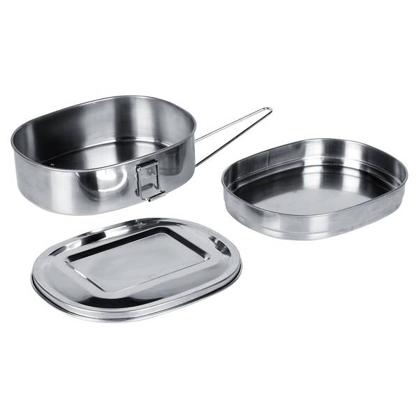 Lunchbox aus Edelstahl 2-tlg. Set Silber - Edelstahl - 15 x 7 x 19 cm
