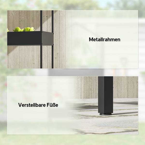 Plantenstandaard 84H-517V00BK zwart - metaal - 35 x 150 x 75 cm