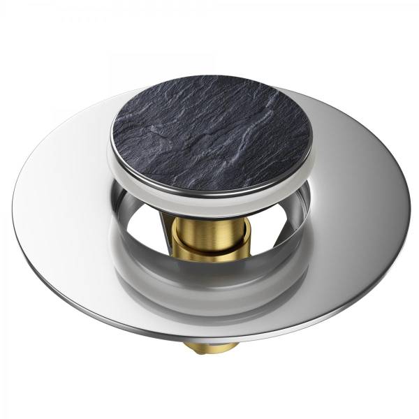 Bondes de lavabo Pop-up Granit Noir - Métal - 6 x 4 x 5 cm