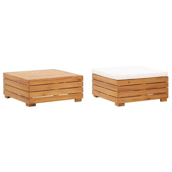 Gartentisch 3001853-4 Weiß - Akazie - 68 x 30 x 68 cm