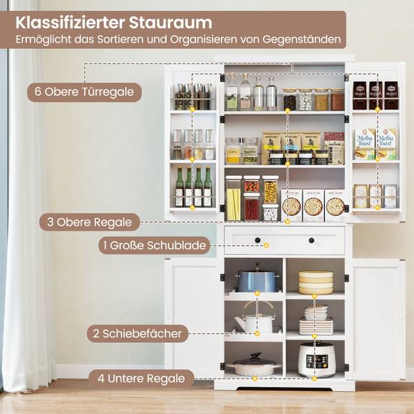 Küchenschrank VH35392IT Weiß - Holzwerkstoff - 40 x 184 x 77 cm