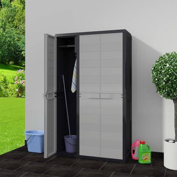 Armoire de jardin 295296-2 Gris - Polypropylène - 38 x 171 x 97 cm