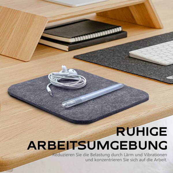 Filzuntersetzer QG 6er-Set Grau - Polyester - 16 x 1 x 16 cm
