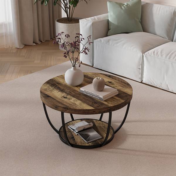 Table basse Arvina 56649 Marron - Bois manufacturé - 80 x 44 x 80 cm
