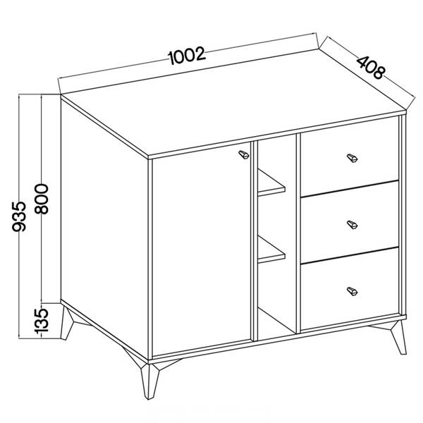 Kommode FLOREN IV Grau - Holzwerkstoff - 100 x 94 x 41 cm