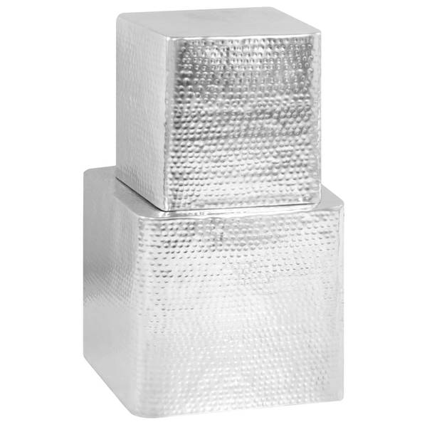Beistelltisch 246504 2er Set Silber - Aluminium - 40 x 38 x 40 cm