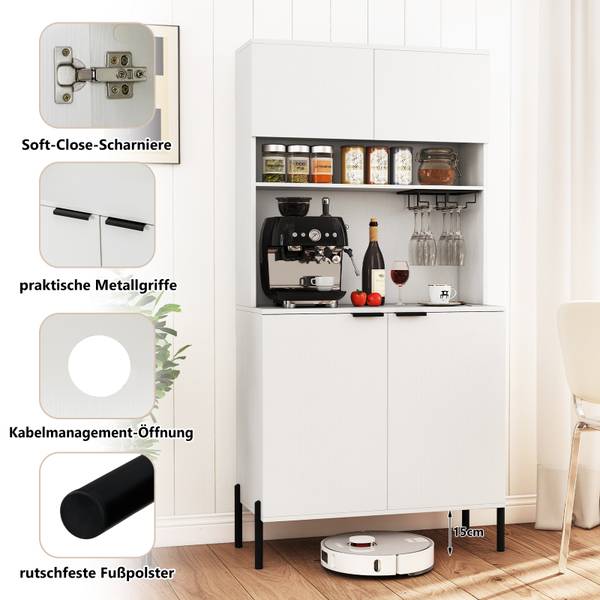 Küchenschrank VL32587PQ Weiß - Holzwerkstoff - 40 x 164 x 80 cm