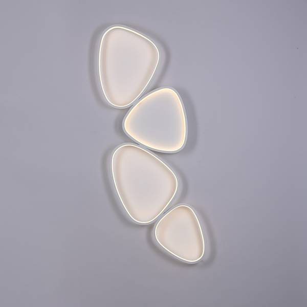 LED Deckenlampe PEBBLES Weiß - Metall - 38 x 7 x 116 cm