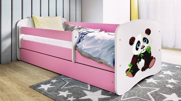 Kinderbett Panda 2 Rosé - 80 x 144 cm