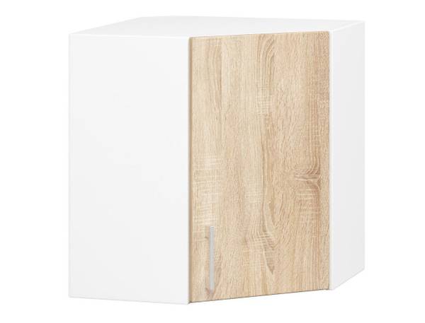 Eck-Hängeschrank Lima Braun - Weiß - Holzwerkstoff - 60 x 58 x 31 cm