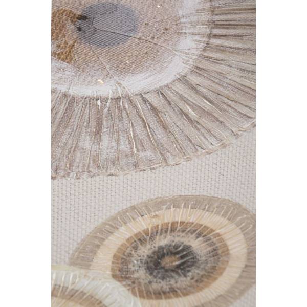 Druck auf Leinwand Kreise 29 Braun - Leinen - 50 x 100 x 3 cm