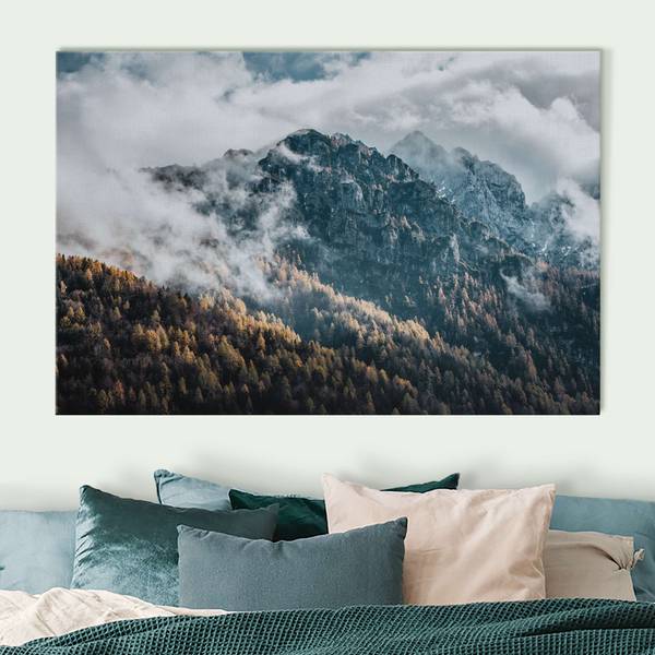 Akustikbild Berge Herbstmorgen 70 x 50 cm