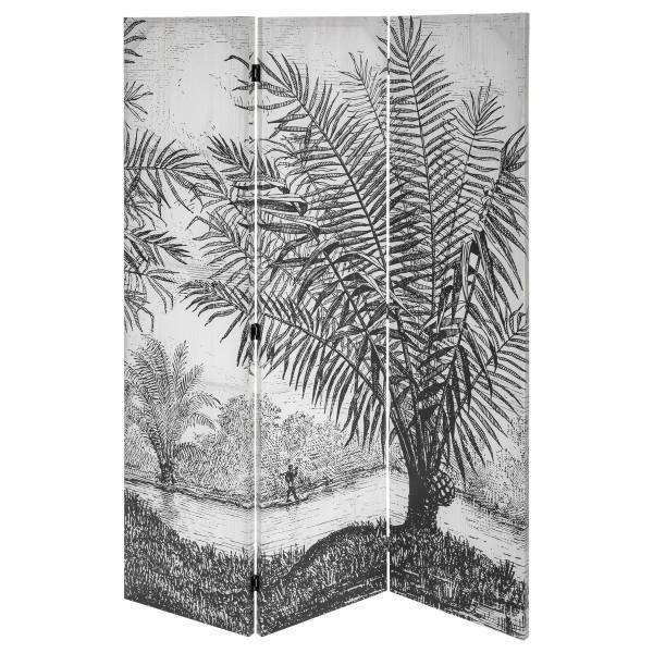 Paravent CUBA Noir - Bois manufacturé - 2 x 170 x 121 cm