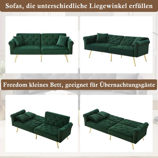 2-Sitzer-Schlafsofa Lelantos Ⅲ Grün