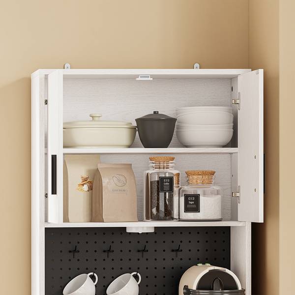Küchenvitrine FSB98-E-WG Weiß - Stahl - 40 x 170 x 60 cm