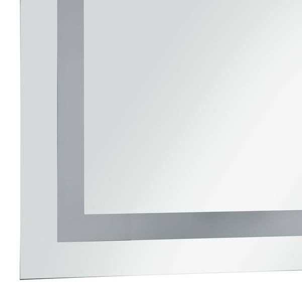 Badezimmerspiegel mit LED 3000284 Silber - Spiegelglas - 60 x 80 x 1 cm